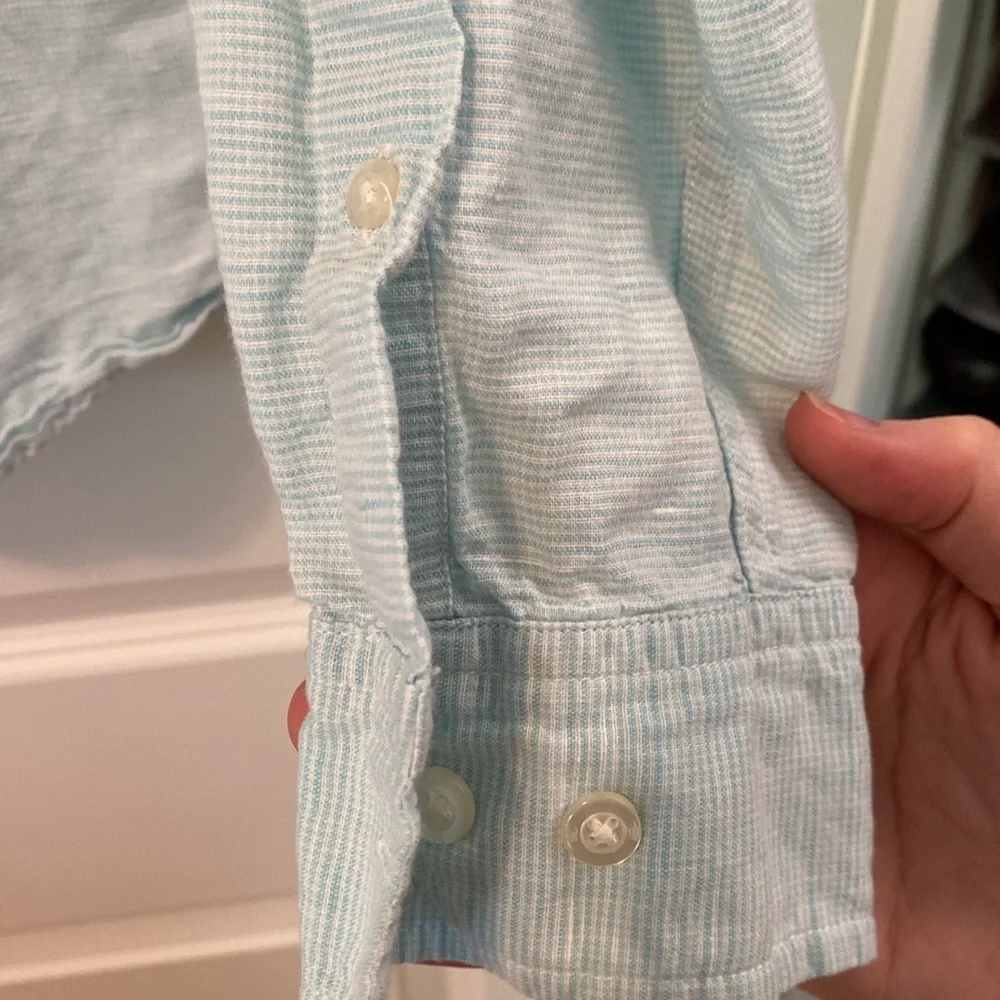 Men’s Banana Republic, linen / cotton shirt, LT, light blue - Picture 5 of 8